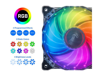 Rosewill RGBF-17002 RGB Case Fan Set, 120mm Case Fans with 17-Key Remote Control & 8-Port RGB Fan Hub, 2 x 120 mm RGB Case Fans Set Ultra Quiet PC Fan Set (2-Pack)