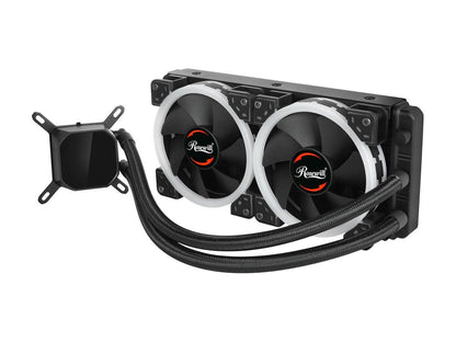 Rosewill RGB AIO 240mm CPU Liquid Cooler, Closed Loop PC Water Cooling, Quiet Addressable RGB Ring Fans, Intel/AMD Compatible, 400mm Sleeved Tubing - PB240-RGB