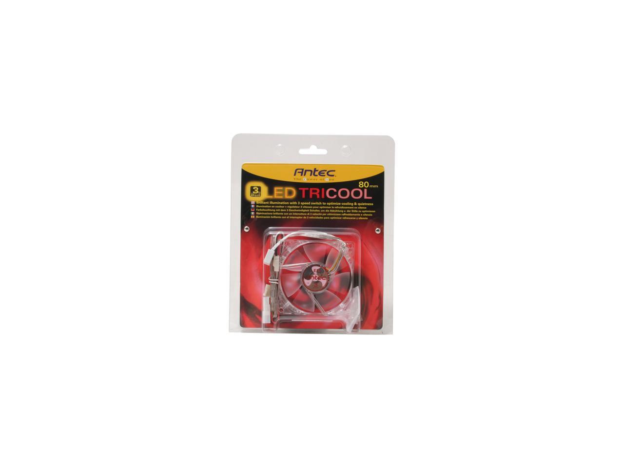 Antec 761345-75022-6 80mm Red LED 3-Speed Red LED Fan