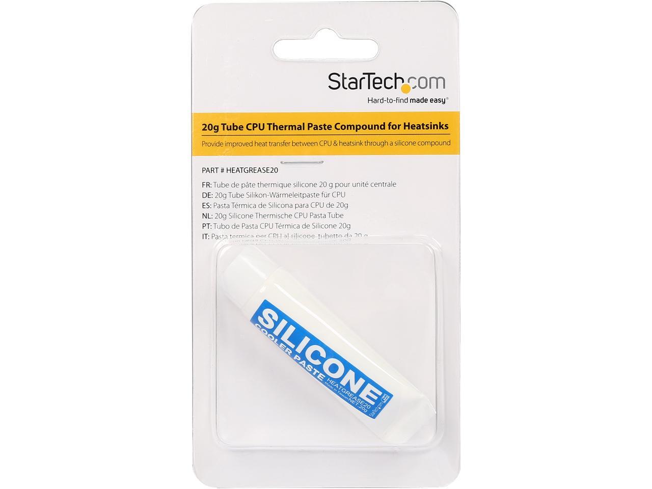 StarTech.com 20g Tube CPU Thermal Paste Grease Compound for Heatsinks Cooling - White (HEATGREASE20)