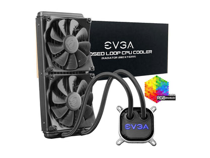 EVGA CLC 280mm All-In-One RGB LED CPU Liquid Cooler, 2x FX13 140mm PWM Fans, Intel, AMD, 400-HY-CL28-V1