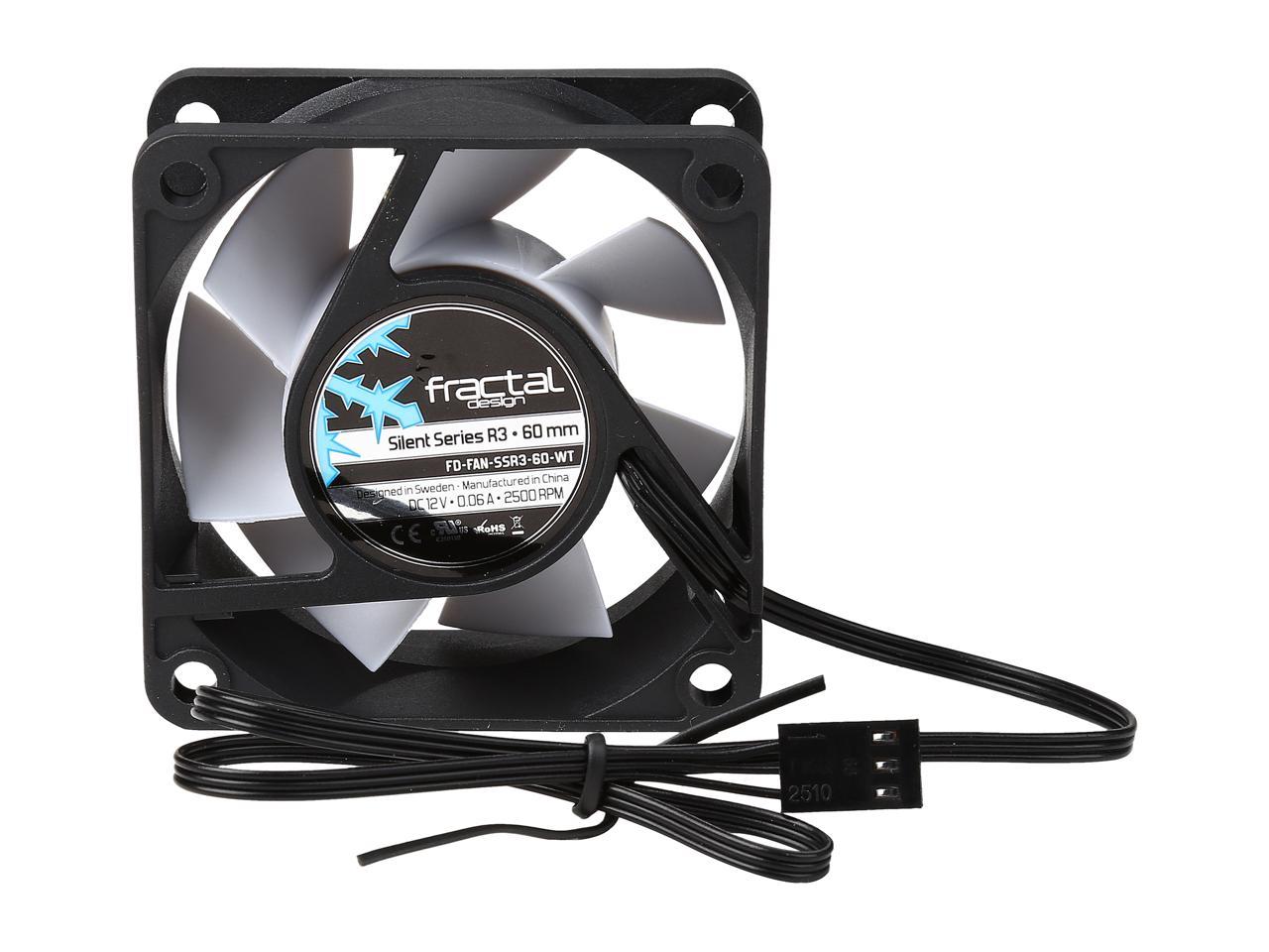 Fractal Design Silent Series R3 60mm Silence Optimized Rifle Bearing Black/White Computer Case Fan