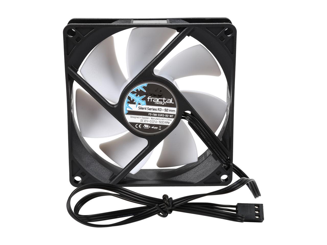 Fractal Design Silent Series R3 92mm Silence Optimized Rifle Bearing Black/White Computer Case Fan