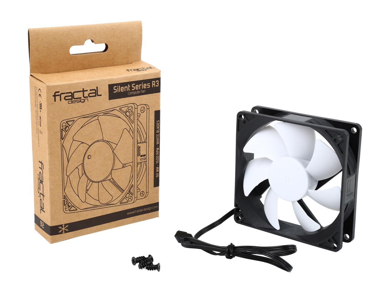 Fractal Design Silent Series R3 92mm Silence Optimized Rifle Bearing Black/White Computer Case Fan