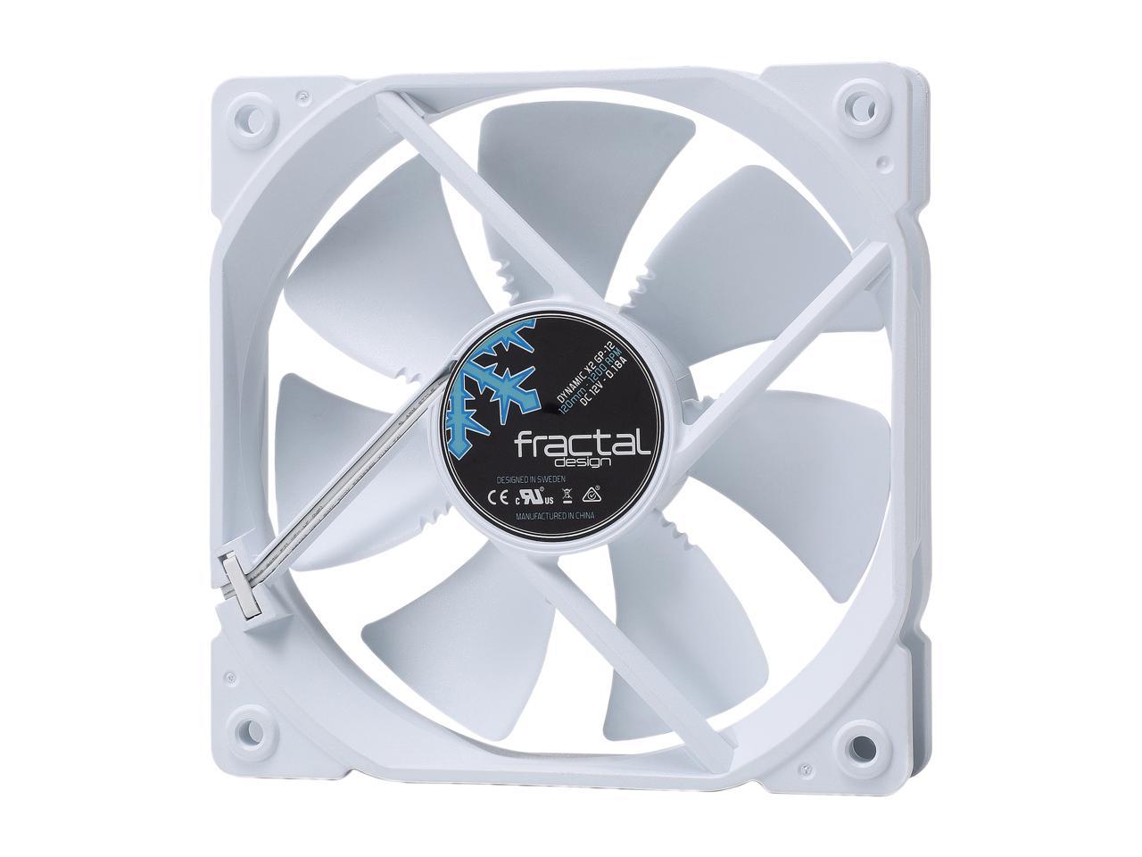 Fractal Design Dynamic X2 GP-12 120mm High Durability Long Life Sleeve Bearing White Edition Computer Case Fan