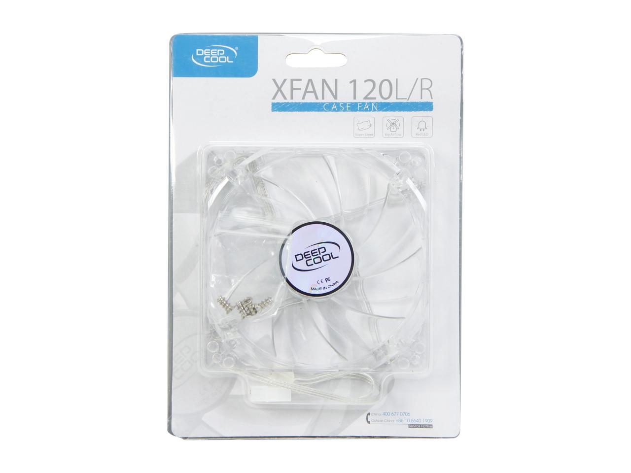 DEEPCOOL XFAN 120L/R Hydro Bearing Transparent Fan with Red LED