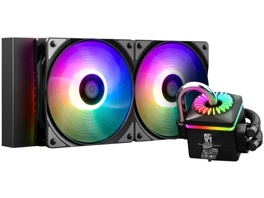 DEEPCOOL GAMERSTORM CAPTAIN 240PRO V2, Addressable RGB AIO Liquid CPU Cooler, 240mm Radiator,Anti-Leak Technology Inside, Cable Controller and 5V ADD RGB 3-Pin Motherboard Control, TR4/AM4 Compatible