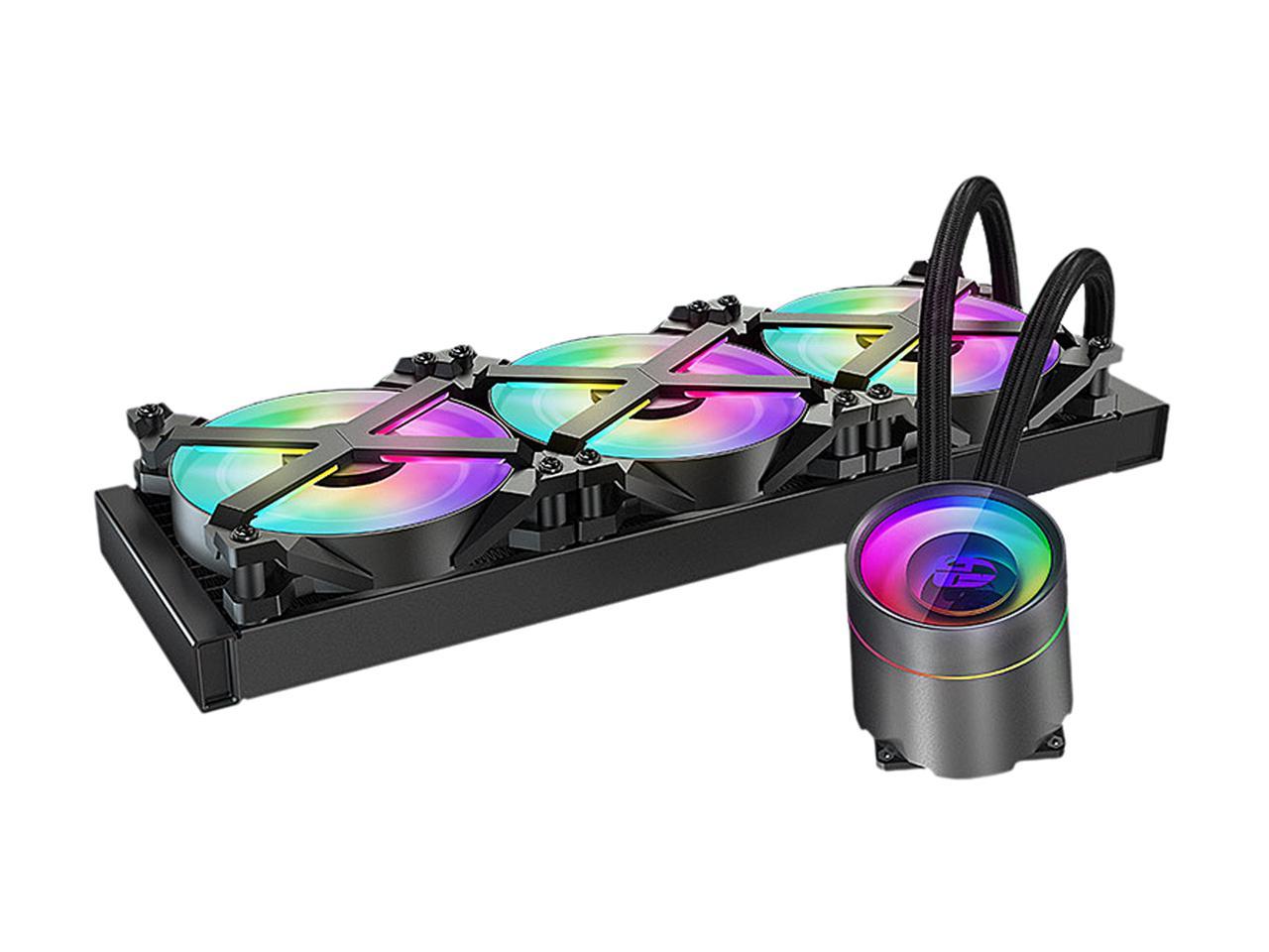 DeepCool CASTLE 360EX RGB AIO Liquid CPU Cooler, Anti-Leak Technology, Three MF120GT A-RGB PWM Fans, Wire Controller and 5V-D-G 3-Pin Motherboard Connector, TR4/AM4 Supported