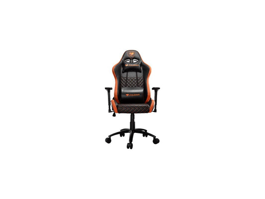 Cougar Armor Pro Gaming Chair with a Steel Frame, Breathable Premium PVC Leather and Micro Suede-Like Texture (Orange/Black)