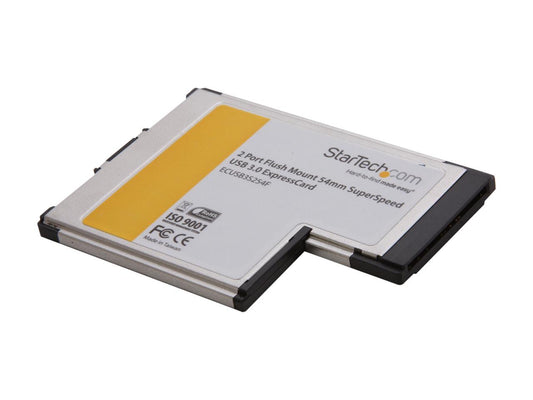 StarTech ECUSB3S254F 2 Port Flush Mount ExpressCard 54mm SuperSpeed USB 3.0 Card Adapter