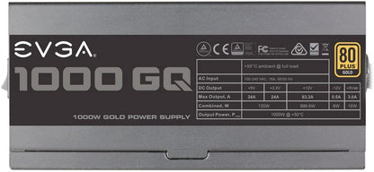 EVGA 1000GQ 210-GQ-1000-V1 GQ 80 Plus Gold, 1000W ECO Mode Semi Modular Power Supply