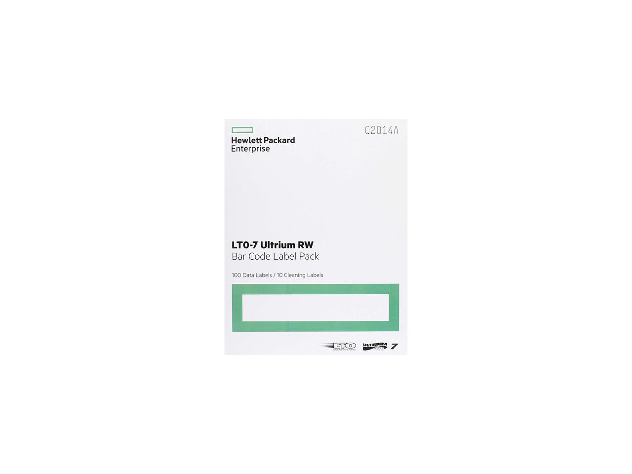 HPE LTO-7 Ultrium RW Bar Code Label Pack