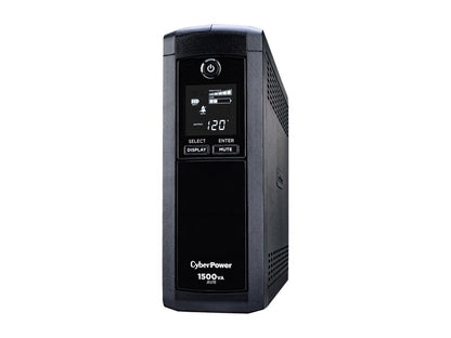 CyberPower Intelligent LCD Series CP1500AVRLCD 1500 VA 900 Watts 12 Outlets UPS