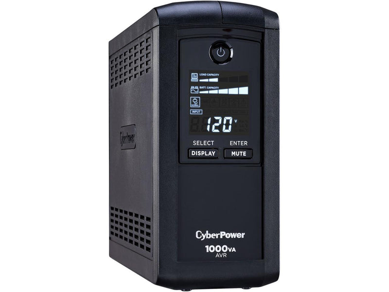 CyberPower Intelligent LCD UPS CP1000AVRLCD 1000 VA 600 Watts 9 Outlets UPS