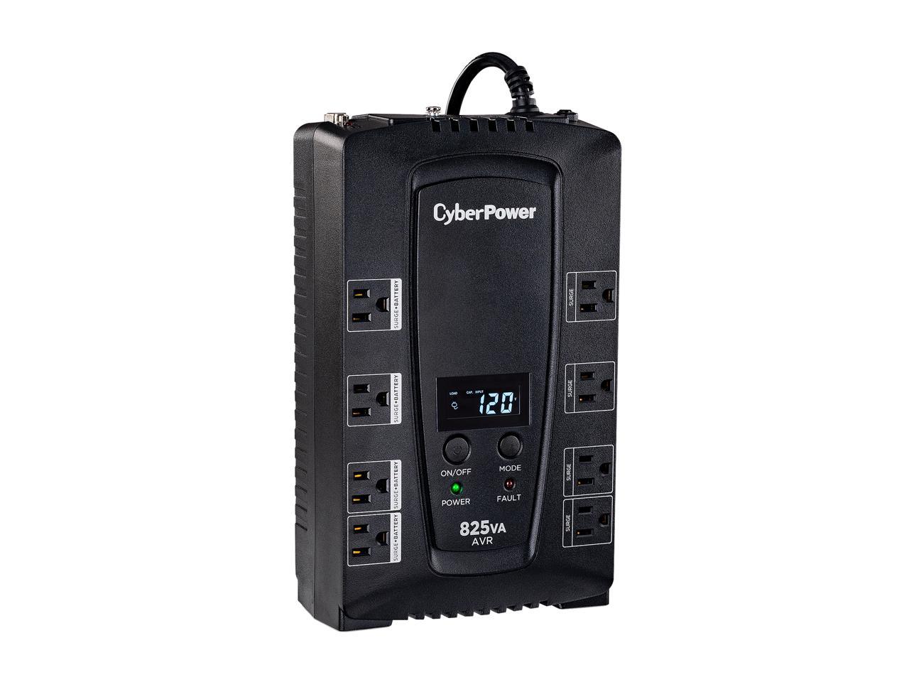 CyberPower CP825AVRLCD 825 VA 450 Watts 8 Outlets UPS