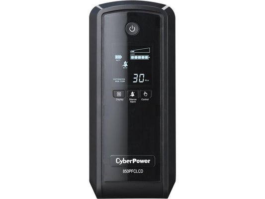 CyberPower CP850PFCLCD PFC Sinewave UPS 850 VA 510 Watts PFC Compatible Mini-Tower