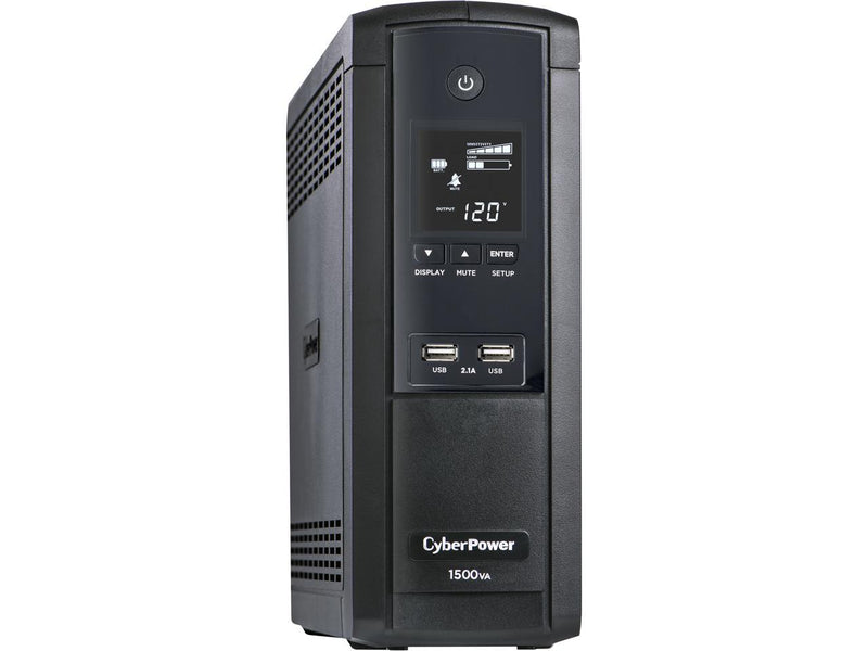 CyberPower BRG1500AVRLCD 1500 VA / 900 Watts, 12 Outlets, AVR, Intelligent LCD Mini-Tower UPS System