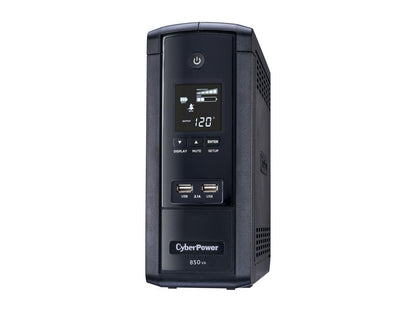 CyberPower BRG850AVRLCD 850 VA / 510 Watts, 10 Outlets, AVR, Intelligent LCD Mini-Tower UPS System