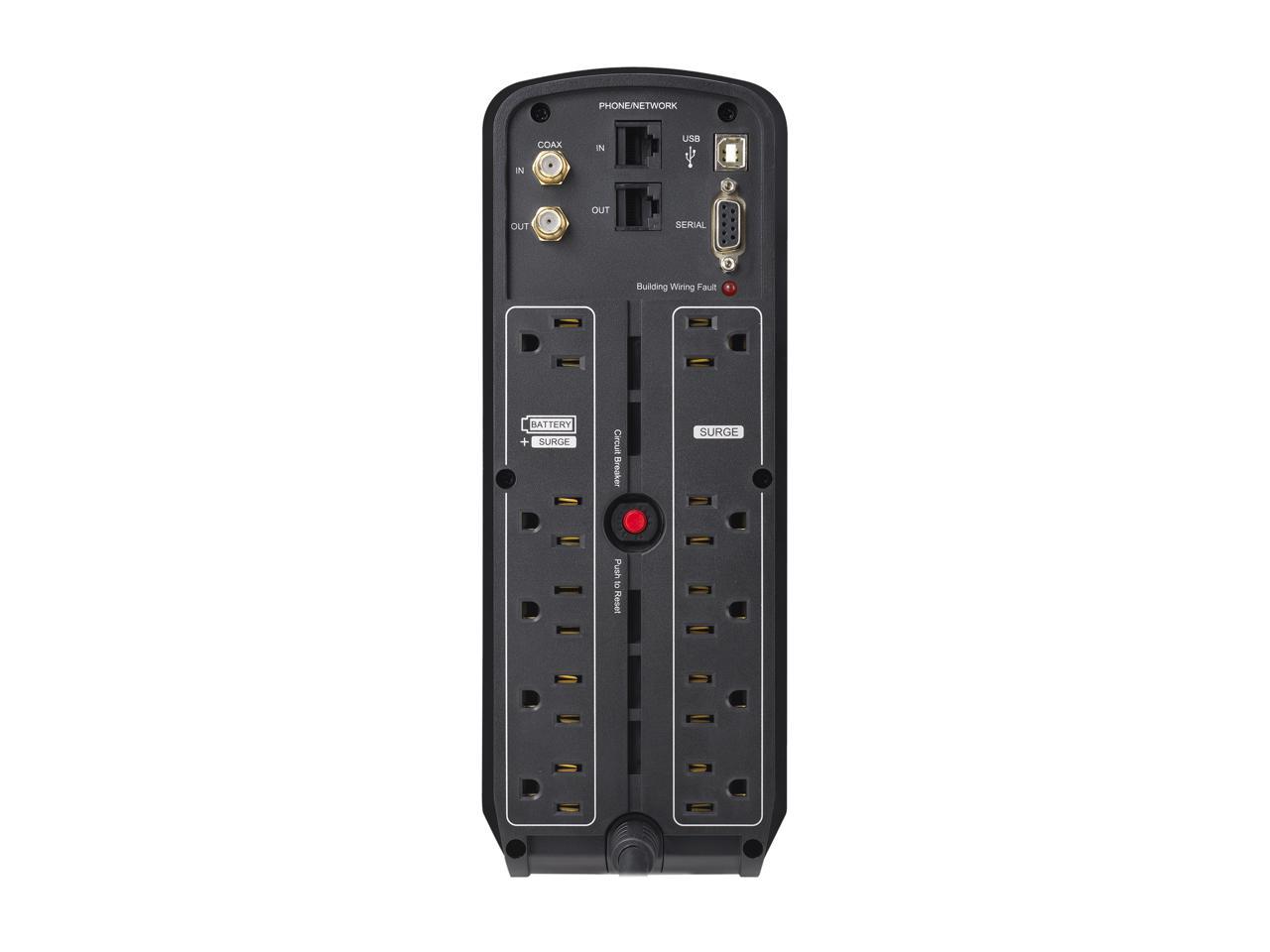CyberPower 1325 VA 810 Watts 10 Outlets UPS, Pure Sine Wave UPS with USB Charging Ports GX1325U