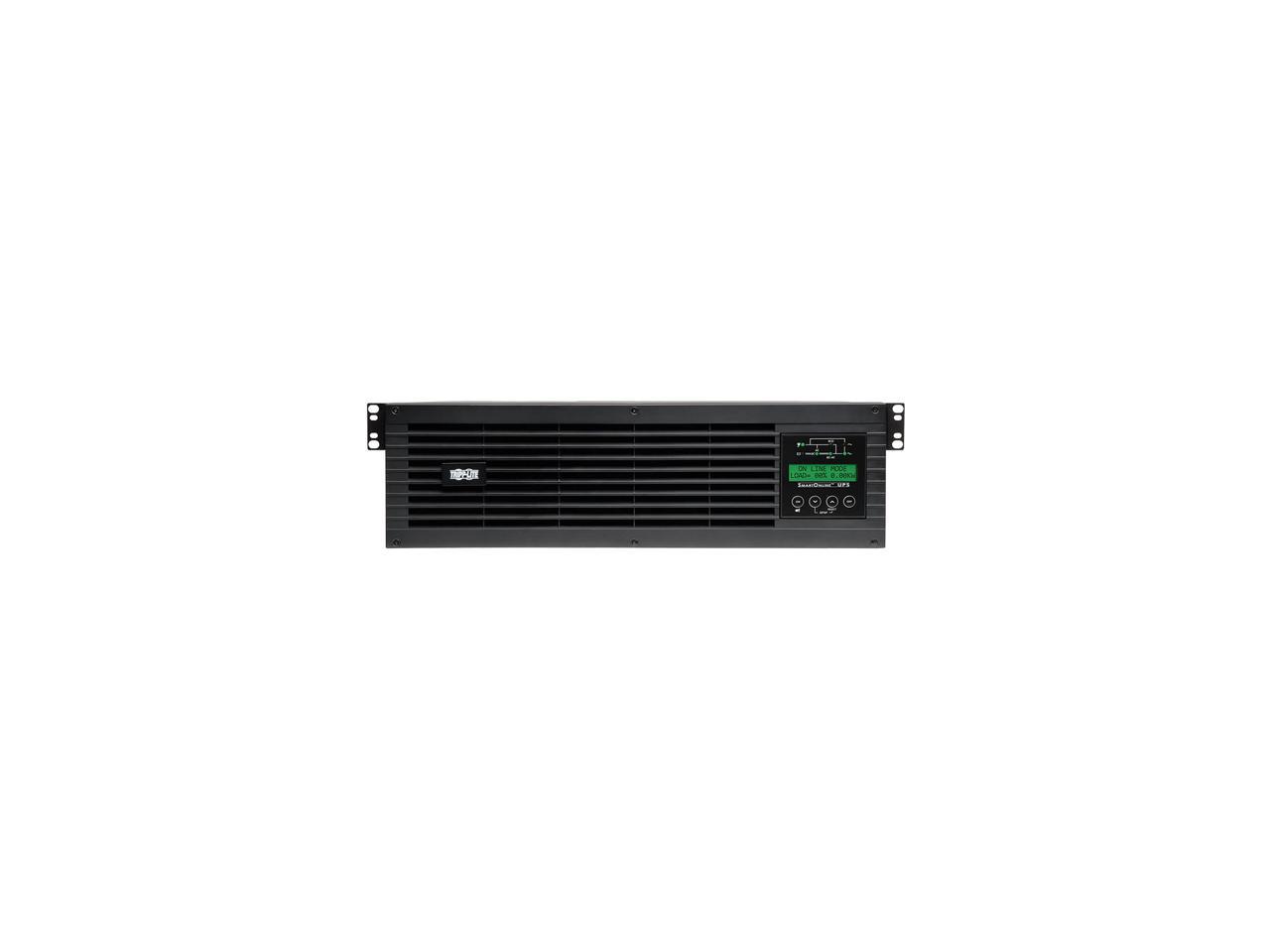 Tripp Lite SmartOnline 120V 3 kVA 2.7 kWatts Double-Conversion UPS, 3U Rack / Tower, Extended Run, WEBCARDLX Network Interface, LCD, USB, DB9 (SU3000RTXLCD3N)