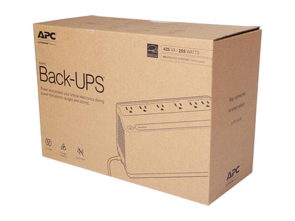 APC BE425M Back-UPS 425 VA 255 Watts 6 Outlets Uninterruptible Power Supply (UPS)
