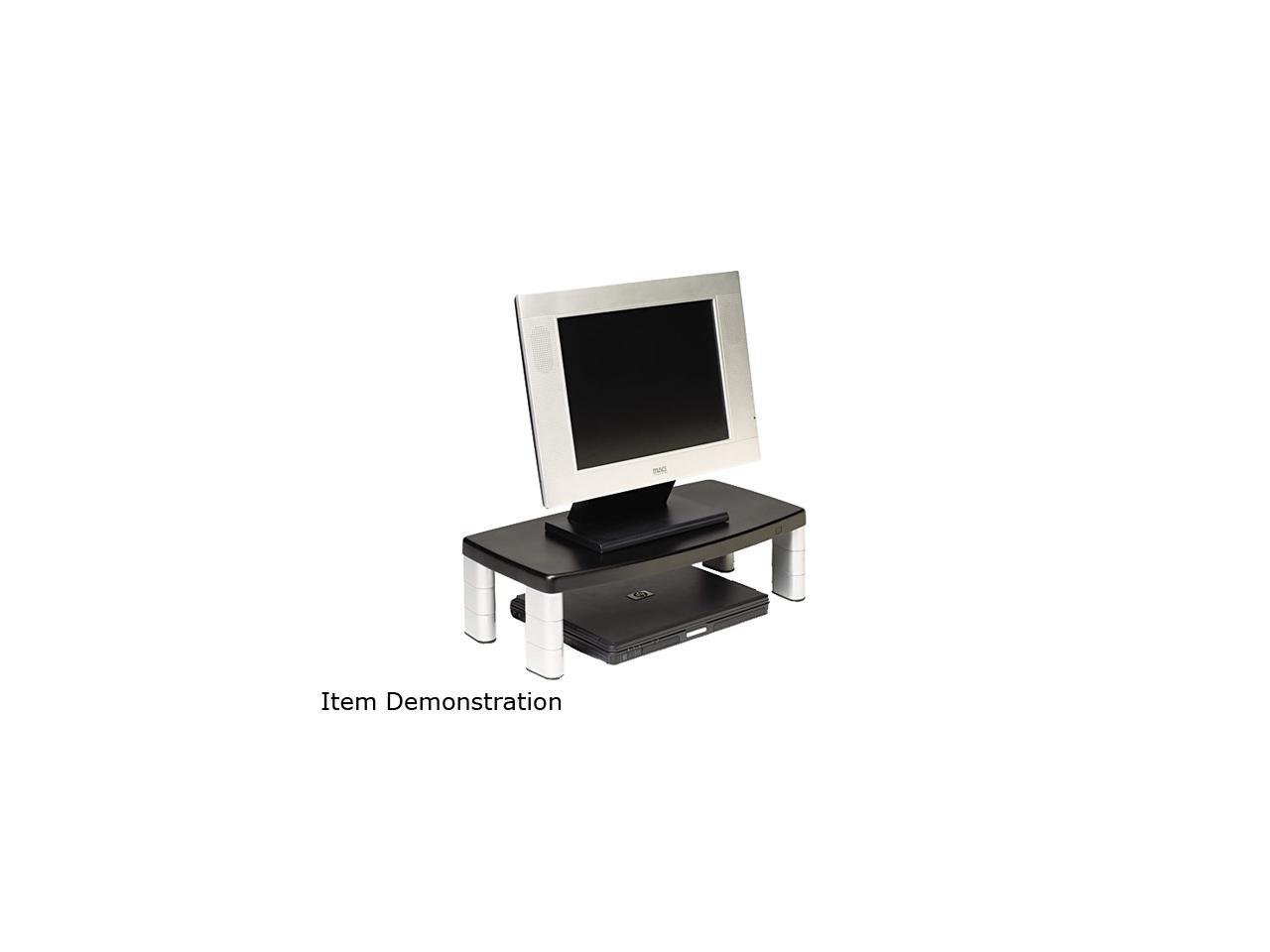 3M MMMMS90B Extra-Wide Adjustable Monitor Stand, 20 x 12 x 1 to 5 7/8, Black