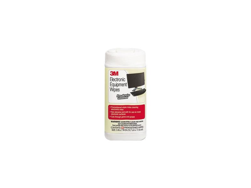 3M CL610 Electronic Equipment Cleaning Wipes, 5-1/2 x 6-3/4, White, 80/Canister, 1 Canister