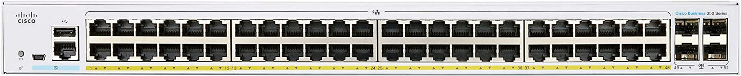 Cisco Business CBS350-48P Managed Switch | 48 Port GE | PoE | 4x1G SFP | Limited Lifetime Protection (CBS350-48P-4G-NA)