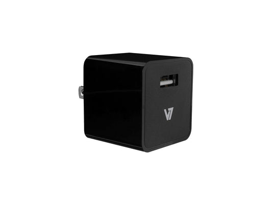 V7 AC30024ACLT-BLK-2N 12W USB Wall Charger with Lightning Cable