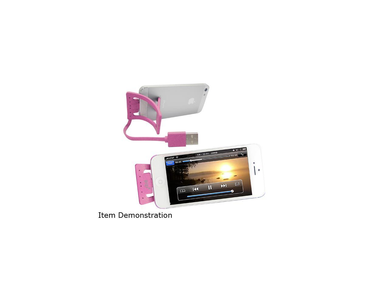 PQI 6PCJ-008R0004A Pink i-Cable Stand Apple Certified MFI iPhone Stand with Lightning Connector