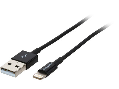 StarTech.com 1m 3ft Black Apple 8-pin Slim Lightning to USB Cable for iPhone iPod iPad - Thin Apple Lightning to USB Charger / Sync Cable - Discontinued, Limited Stock, Replaced by RUSBLTMM1MB (USBLT1MBS)