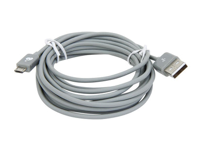 IOGEAR GUMU03 Gray USB Type A to Micro USB Type B Charge & Sync Cable 9.8ft