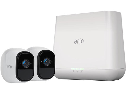 Arlo Pro Security System - 2 x Rechargeable Battery Powered Wire-Free HD Night Vision Indoor / Outdoor Security Camera with Audio and Siren - VMS4230-100NAS