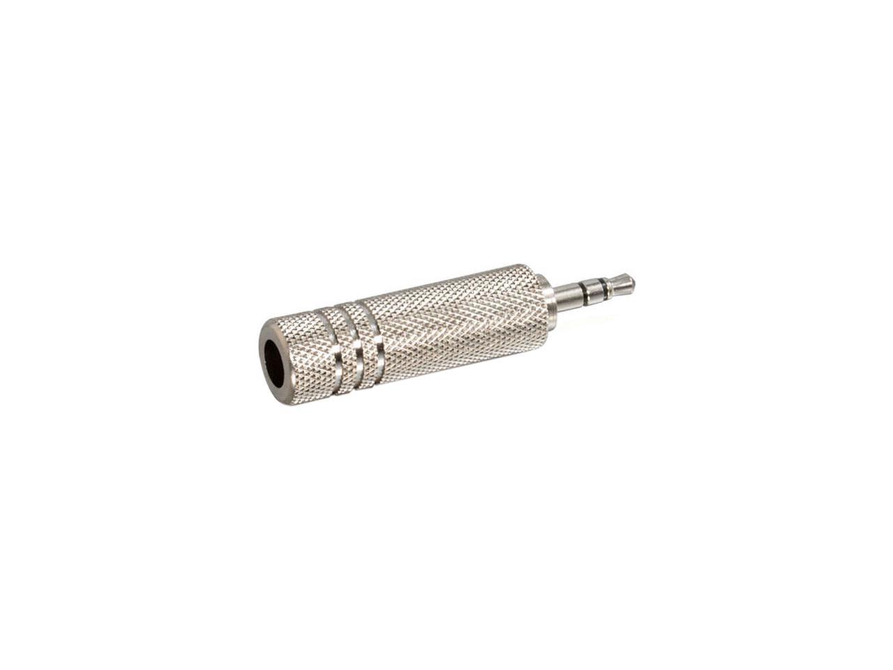 C2G 40636 3.5mm Stereo Male to 6.3mm (1/4 Inch) Stereo Female Adapter, TAA Compliant, Silver