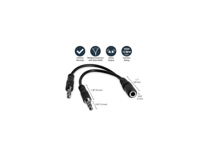 StarTech.com MUYHSFMM 3.5mm 4 Position to 2x 3 Position 3.5mm Headset Splitter Adapter - F/M - 3.5mm headset Adapter Cable