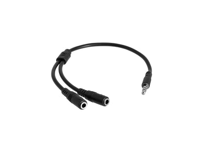 StarTech.com MUY1MFFS Slim Stereo Splitter Cable - 3.5mm Male to 2x 3.5mm Female - Slim Phono Stereo Y Cable