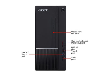 Acer Aspire TC - Intel Core i5-10400 - 8 GB DDR4 - 1 TB HDD - Intel UHD Graphics 630 - Windows 10 Home - Desktop PC (TC-875-UR12)