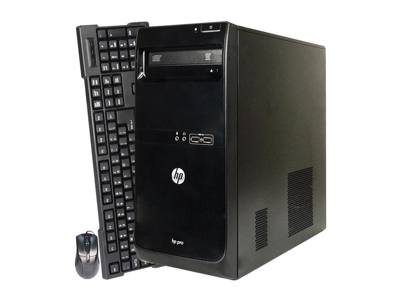 HP Desktop Computer Pro 3400 Intel Core i3 2nd Gen 2100 (3.10 GHz) 8 GB DDR3 2 TB HDD Intel HD Graphics 2000 Windows 10 Pro Multi-Language, English / Spanish