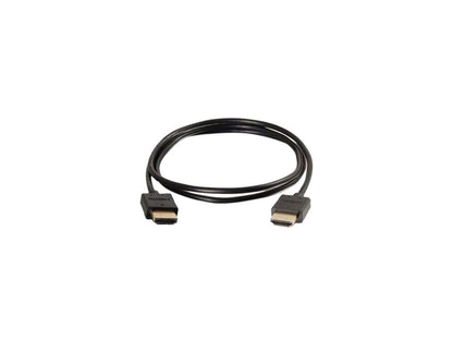 C2G 41361 Ultra Flexible 4K UHD High Speed HDMI Cable (60Hz) with Low Profile Connectors, Black (1 Foot, 0.30 Meters)