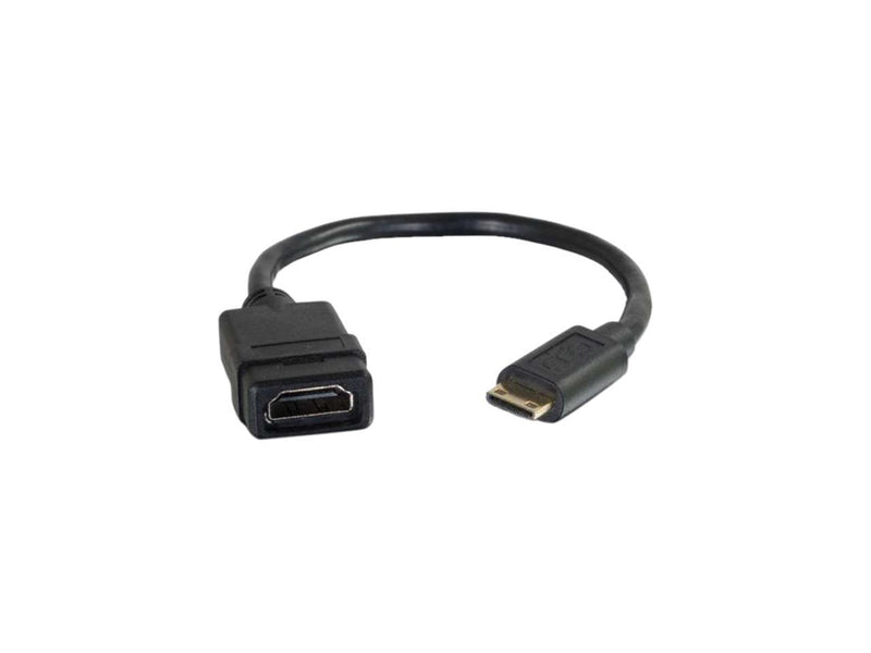 C2G 41356 Mini HDMI Male to HDMI Female Adapter Converter Dongle, Black (8 Inch)