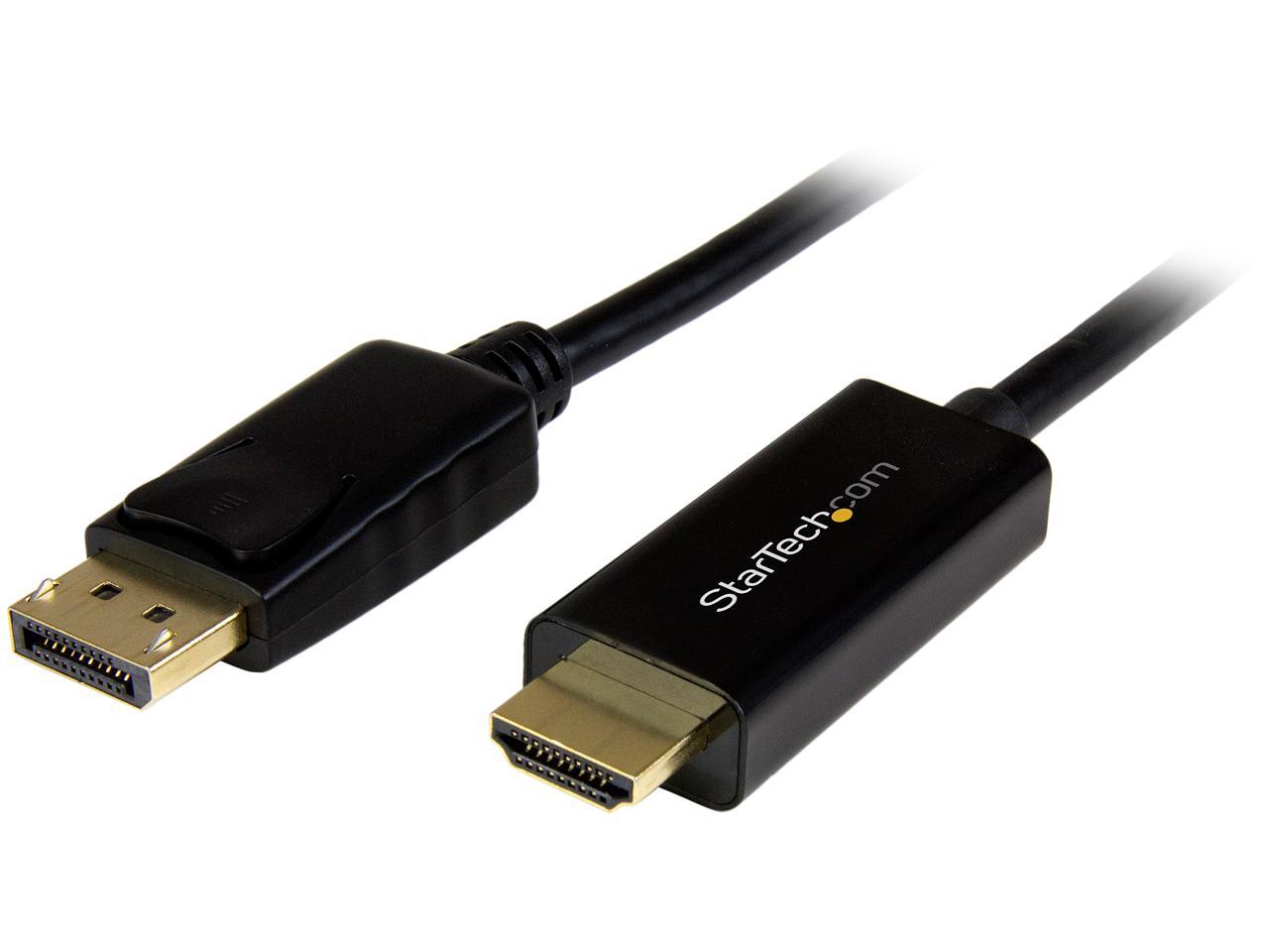 StarTech.com DP2HDMM2MB DisplayPort to HDMI converter cable - 6.5 ft (2m) - DP to HDMI adapter with built-in cable - (M / M) Ultra HD 4K