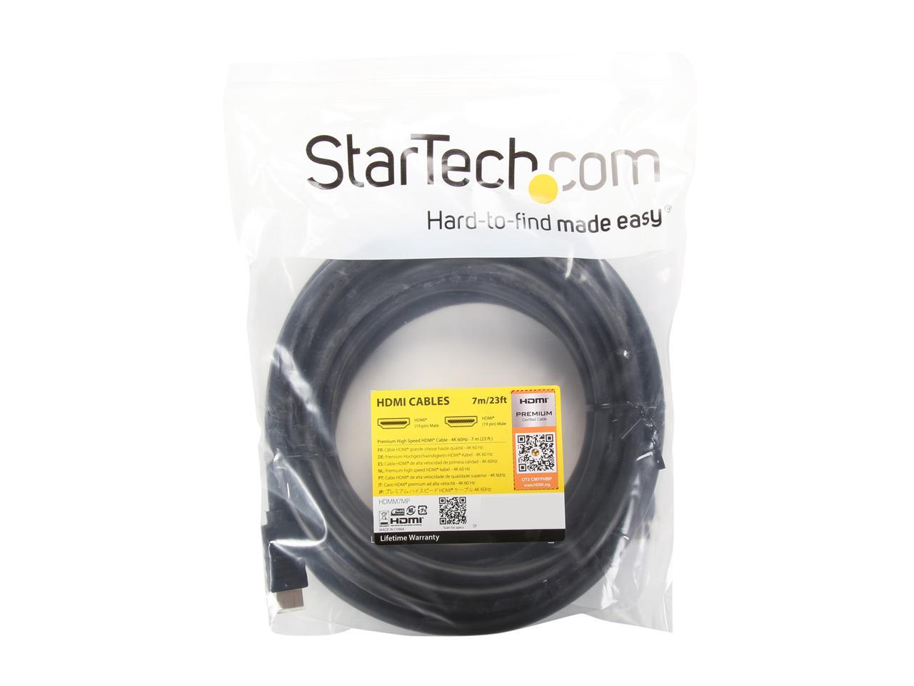 StarTech.com HDMM7MP 4K HDMI Cable - with Ethernet - 7m / 23 ft HDMI Cable - 4K 60Hz - High Speed HDMI Cable 2.0 - HDMI Cord - Long HDMI Cable