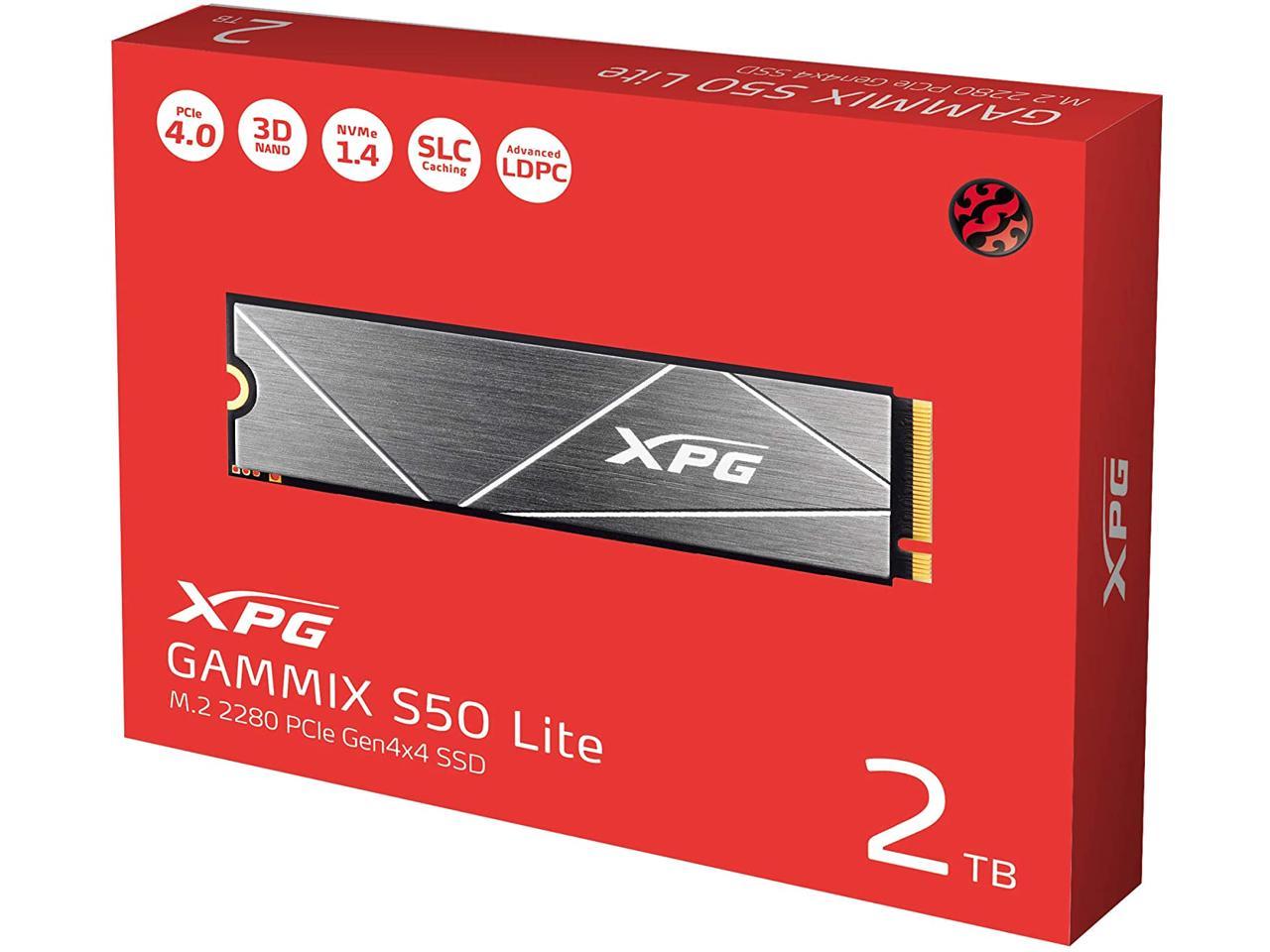 XPG GAMMIX S50 Lite Series: 2TB Internal SSD 3D NAND PCIe Gen4x4 M.2 2280 (NVMe)