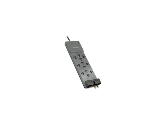 Belkin BLKBE11223008 Surge Protector 3940 Joules 12 Outlets 8 ft. Cord Gray