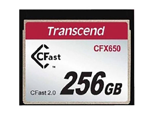 Transcend 256 GB CFast Card - 500 MB/s Read - 250 MB/s Write - 650x Memory Speed - 3 Year Warranty