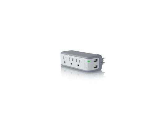 BELKIN BZ103050-TVL Wall Mount 3 Outlets Mini Surge Protctor With USB Charger
