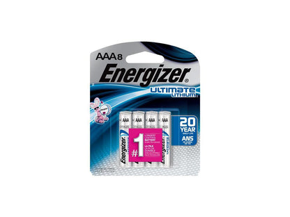 ENERGIZER Ultimate Lithium AAA Battery, 8-pack
