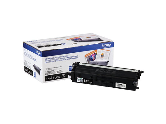 Brother International - TN433BK - Brother TN433BK Toner Cartridge - Black - Laser - High Yield - 4500 Pages - 1 Each