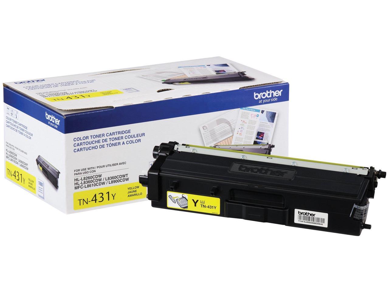 Brother International - TN431Y - Brother TN431Y Toner Cartridge - Yellow - Laser - Standard Yield - 1800 Pages - 1 Each