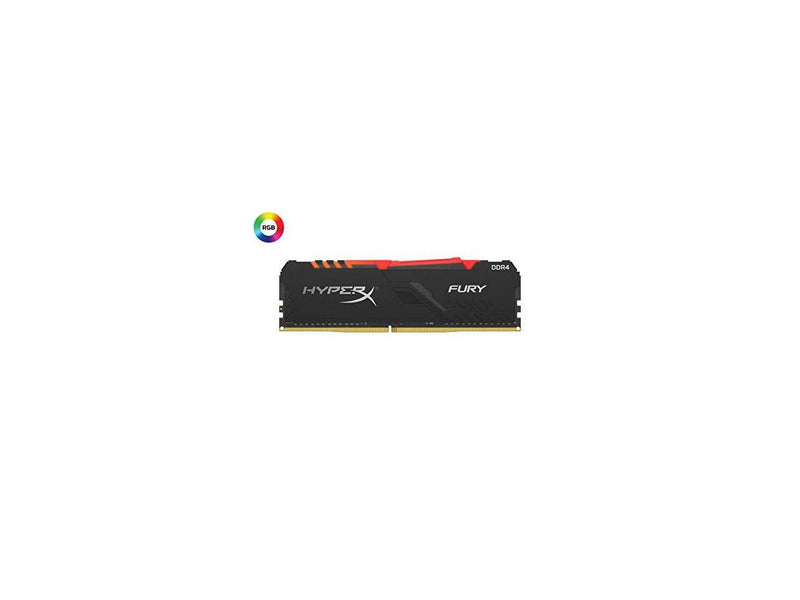 16GB Kingston HyperX Fury RGB 2666MHz PC4-21300 CL16 1.2V Memory Module (1 x 16GB) - Black